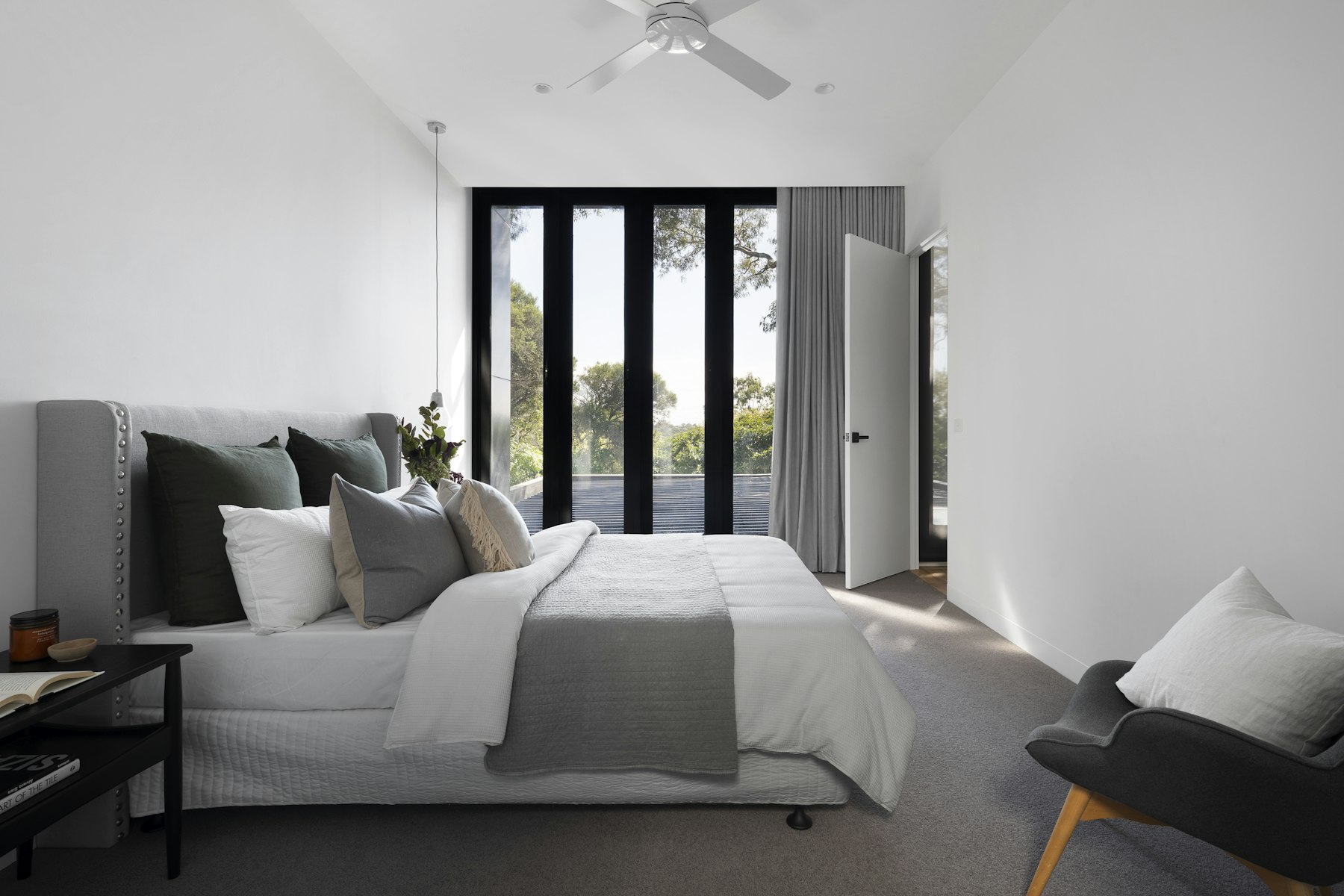 Bedroom — Modern gray and white